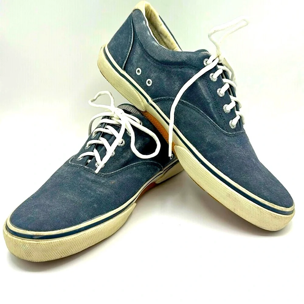 Sperry Top Sider Shoes Mens 11M Halyard CVO Sneakers 1772905 Blue Canvas Lace Up